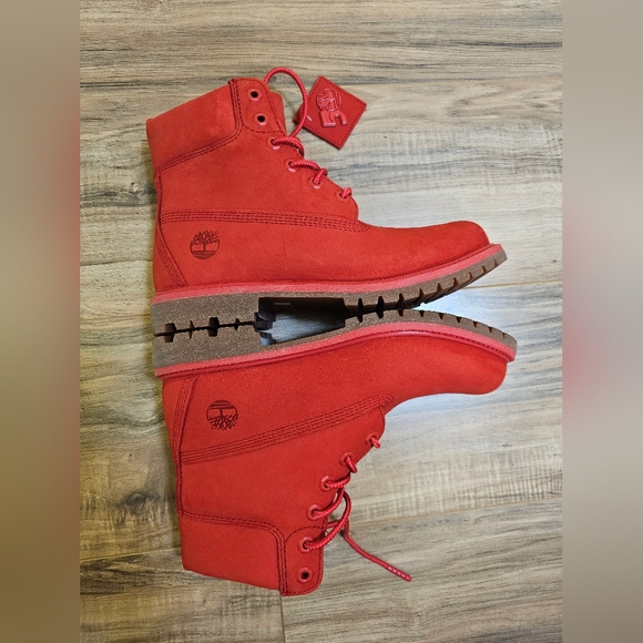 Timberland® Premium 6-Inch Waterproof Boot, red, size US 8 - Picture 12 of 17
